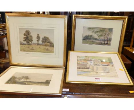 N.A. Whittingham - River landscape, watercolour, signed lower left, 19 x 24cm; together with three other landscape watercolou