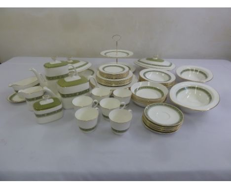 Royal Doulton Rondelay dinner service H5004, six place setting to include plates, bowls, cups, saucers, teapot, coffee pot, m