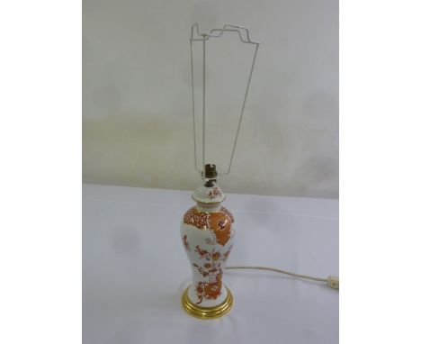 A baluster form ceramic table lamp in Oriental style