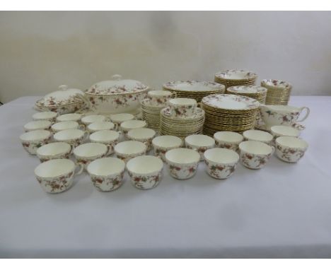 Minton Ancestral dinner and tea service to include plates, tureens and covers, cups, saucers and a sauce boat (153)