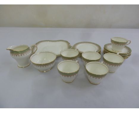 Aynsley part tea set to include cups, saucers, plates and sugar bowl