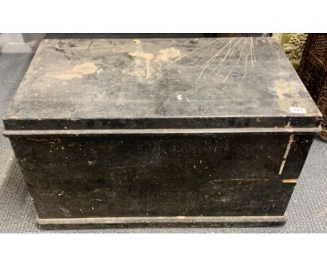 A large pine tool and contents, 80 x 45 x 46cm.