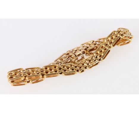 15ct gold gate link bracelet, 14.2g