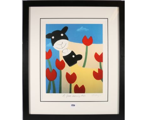 MACKENZIE THORPE (b1956) *ARR*&nbsp;A Good Morning Kiss&nbsp;Pencil signed photo lithograph, 43cm x 35cm&nbsp;With Washington