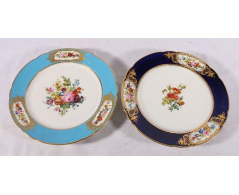 Two French porcelain cabinet plates Lahoche Palais Royal, 24cm diameter CONDITION REPORT:Stains to the oiter light blue rim, 