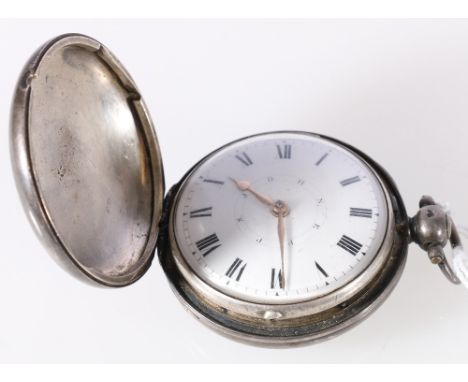 Silver pair case type key winding pocket watch, the dial with JOHN EPPS in ring, works plate marked for John Buckley of Cante