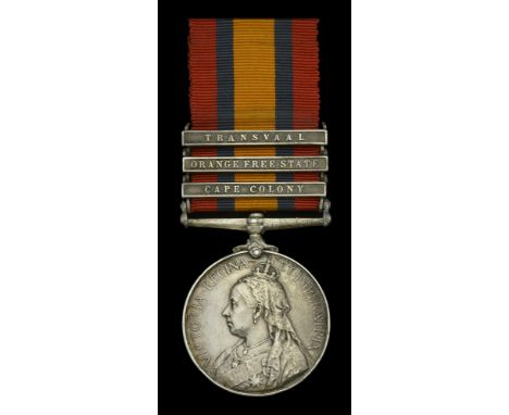 Queen’s South Africa 1899-1902, 3 clasps, Cape Colony, Orange Free State, Transvaal (5468 Pte. W. Tooze, Somerset: Lt. Infy.)