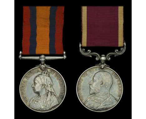 Pair: Sergeant (Master Tailor) W. R. Pilgrim, Royal Garrison Artillery   Queen’s South Africa 1899-1902, no clasp (85872 Corp