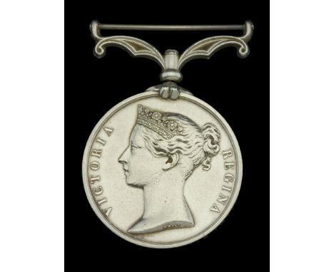 China 1857-60, no clasp (Paymaster T. Hunt, Royal Artillery) officially impressed naming, light contact pitting to obverse, o