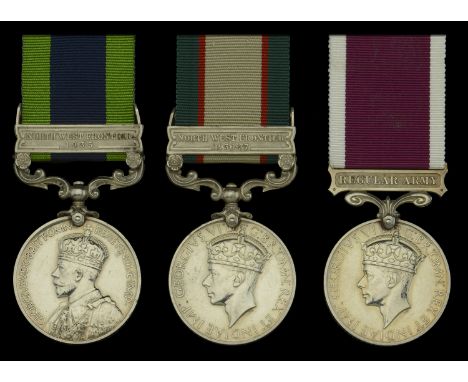 Three: Corporal R. F. Pink, Royal Signals  India General Service 1908-35, 1 clasp, North West Frontier 1935 (1417389 Cpl. R. 