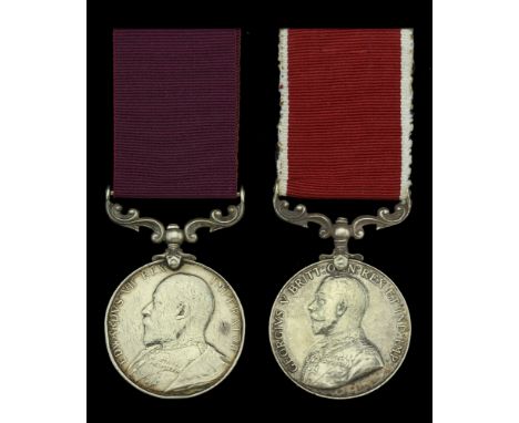 Army L.S. & G.C. (2), E.VII.R. (2266 Pte. W. H. Luxton. Somerset L.I.); G.V.R., 2nd issue with fixed suspension (3-7898 Cpl. 