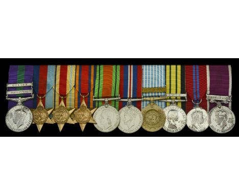 Ten: Major C. Cox, Nottinghamshire and Derbyshire Regiment, late Black Watch  General Service 1918-62, 2 clasps, Palestine, M