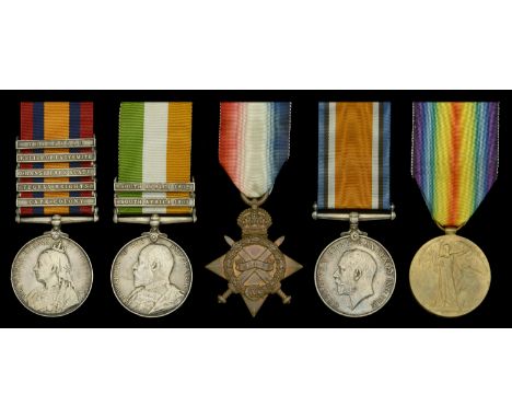 Five: Private G. Boon, Somerset Light Infantry, later Devonshire Regiment  Queen’s South Africa 1899-1902, 5 clasps, Cape Col