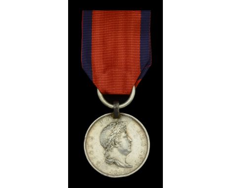 Germany, Hannover, Waterloo Medal 1815 (Faehnrich [Ensign] Heinrich Schwarze, Landwehr Bat. Salzgitter) fitted with original 