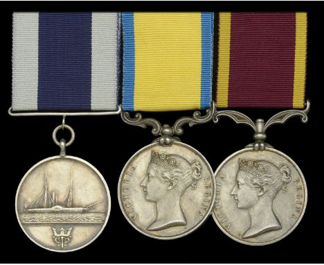 An extremely rare Baltic and China War campaign group of three awarded to 1st Engineer J. Urquhart, Royal Navy, who was award