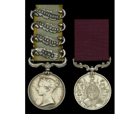 Pair: Battery Sergeant-Major J. Pooley, Royal Horse Artillery   Crimea 1854-56, 4 clasps, Alma, Balaklava, Inkermann, Sebasto
