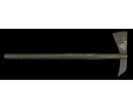 A British Boarding Axe, c.1805. A rare item, very few having survived, 58cm overall, head 22cm wide. Blade stamped right side