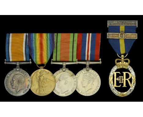Five: Honorary Major E. L. Smith-Masters, Royal Signals, late Royal Engineers  British War and Victory Medals (Capt. L. Smith