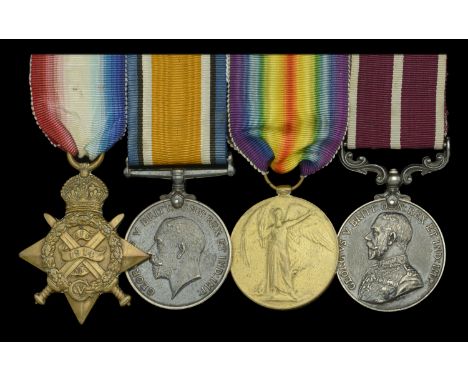 Four: Battery Quartermaster Sergeant R. W. Edwards, Royal Field Artillery, who was awarded the M.S.M. for services in France 