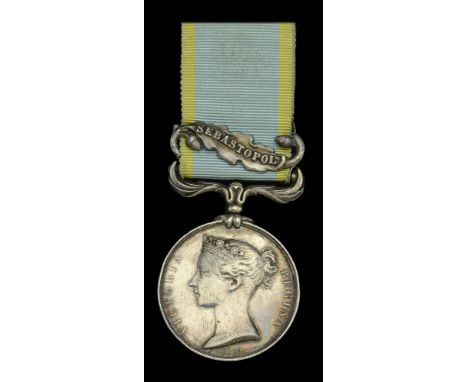 Crimea 1854-56, 1 clasp, Sebastopol (Colr. Sert. Wm. Troop: 46th. Ft.) engraved naming, edge bruising and contact marks, near