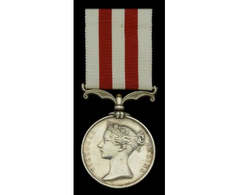 Indian Mutiny 1857-59, no clasp (Wm, King. 1st. Bn. 13th. Lt. Infy.) suspension post replaced in brass, contact marks and edg