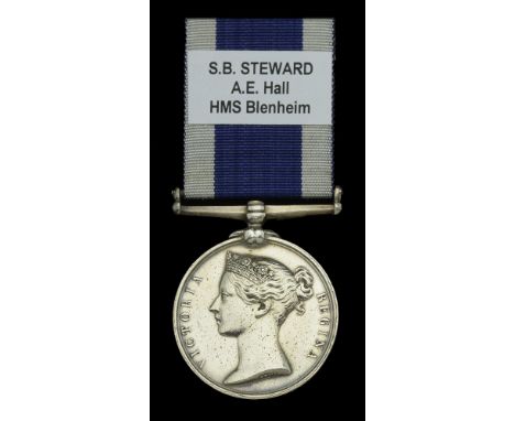 Royal Navy L.S. & G.C., V.R., narrow suspension (A. E. Hall, S.B. Stewd, H.M.S. Blenheim.) impressed naming, light pitting, n