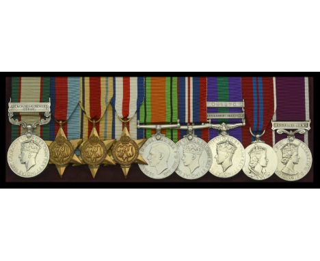 Nine: Warrant Officer Class II W. J. Collar, Royal Signals  India General Service 1936-39, 1 clasp, North West Frontier 1937-