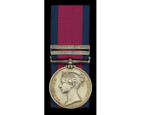Military General Service 1793-1814, 2 clasps, Vittoria, Toulouse (J. McKinven, R. Arty. Drivers.) some distortion to clasp fa