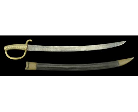 A French Marine Infantry Model An.IX Briquet, dated February 1815. Brass hilt with maker's stamps and Anchor stamp. Blade 59c