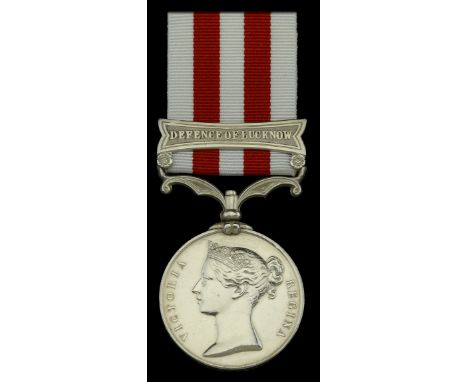 The Indian Mutiny Medal awarded to Master Walter Smith, one of the ‘Ragged Fusiliers’ of La Martinière College during the sie