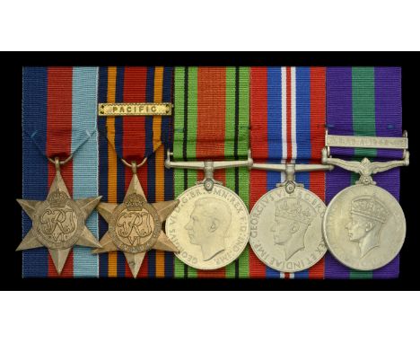Five: Corporal V. M. Sissons, Royal Signals  1939-45 Star; Burma Star, 1 copy clasp, Pacific; Defence and War Medals 1939-45;