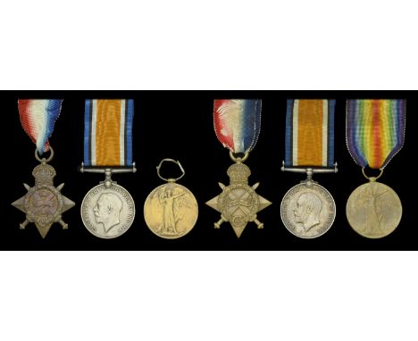 Three: Private W. W. Brill, 1/4th Battalion, Suffolk Regiment 1914 Star (2310 Pte W. W. Brill. 1/4 Suff. R.); British War and