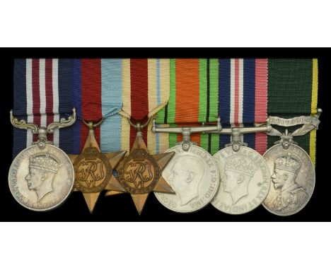 A fine and scarce Second War immediate ‘Defence of Crete’ M.M. group of six awarded to Battery Sergeant Major G. W. Wilson, 1