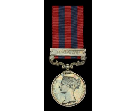India General Service 1854-95, 1 clasp, Hazara 1888 (1230 Pte. P. Doran 2nd. Bn. R. Ir. R.) initial officially corrected, goo