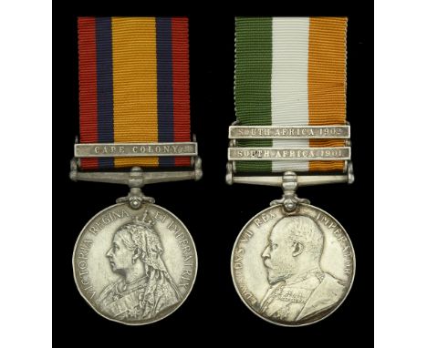 Pair: Private I. Taylor, Somerset Light Infantry  Queen’s South Africa 1899-1902, 5 clasps, Cape Colony (3455 Cpl. I. Taylor.