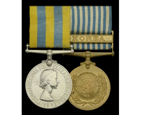 Pair: Private H. Chilvers, Royal Norfolk Regiment  Korea 1950-53, 1st issue (22439912 Pte. R. Chilvers. R. Norfolk.); U.N. Ko