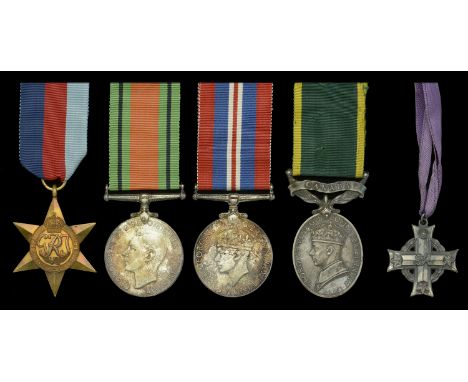 Four: Warrant Officer Class II R. H. Burke, Royal Canadian Army Service Corps 1939-45 Star; Defence and War Medals 1939-45, b