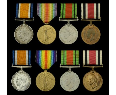 Four: Private L. T. Hooper, Somerset Light Infantry British War and Victory Medals (51121 Pte. L. Hooper. Som. L.I.); Defence