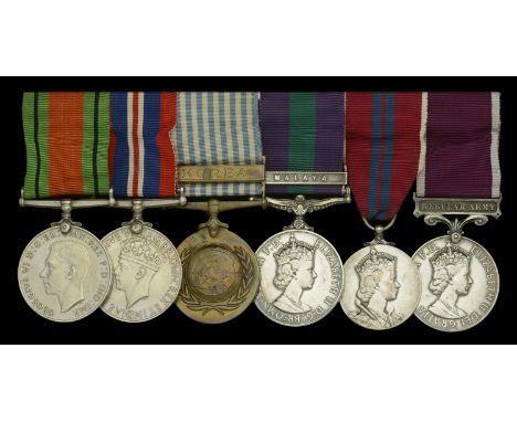 Six: Warrant Officer Class II S. H. Golding, Royal Signals  Defence and War Medals 1939-45; U.N. Korea 1950-54, unnamed as is