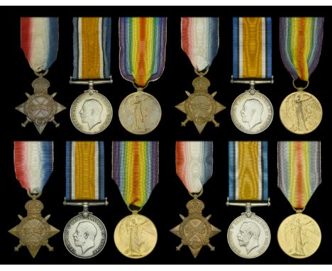 Three: Gunner A. McLaren, Royal Field Artillery 1914-15 Star (61168 Gnr: A. McLaren. R.F.A.); British War and Victory Medals 