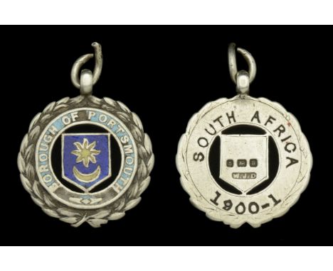 Borough of Portsmouth Tribute Medal 1900-01, 27mm, silver (hallmarks for Birmingham 1900) and enamel, obverse with shield and