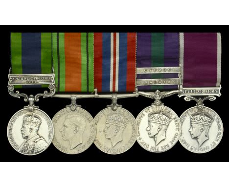 Five: Captain P. S. Harris, Royal Signals  India General Service 1908-35, 1 clasp, North West Frontier 1935 (2314378 Cpl. P. 
