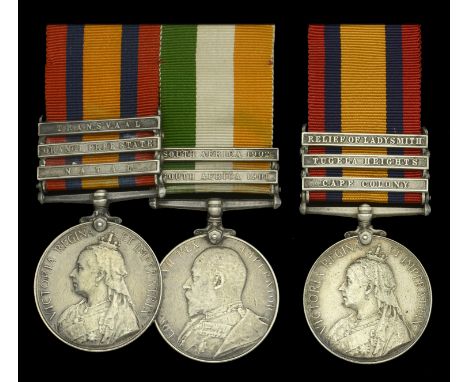 Pair: Private H. Petherham, Somerset Light Infantry Queen’s South Africa 1899-1902, 3 clasps, Natal, Orange Free State, Trans