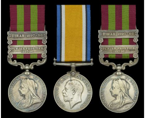 Family Group:   Pair: Sergeant C. W. Tait, Duke of Cornwall’s Light Infantry, later Bedfordshire Regiment  India General Serv