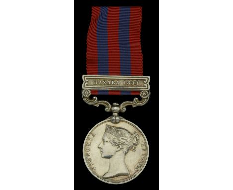 India General Service 1854-95, 1 clasp, Hazara 1888 (Lt. W. Moore-Lane. R.A.) good very fine  £160-£200  ---  William Moore-L