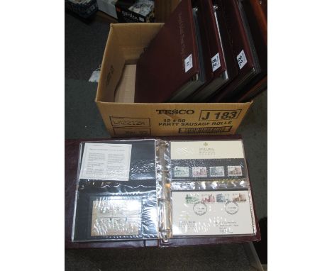 Great Britain collection of First Day covers and presentation packs in five post office and Royal mail albums 1982 to 1992 pe
