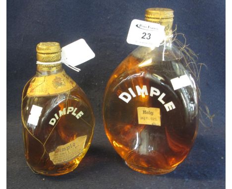 Two bottles of Haig Scotch whisky Dimple bottles .26 & 2/3rds fluid ozs . (2)(B.P. 21% + VAT) The two dimples have various am