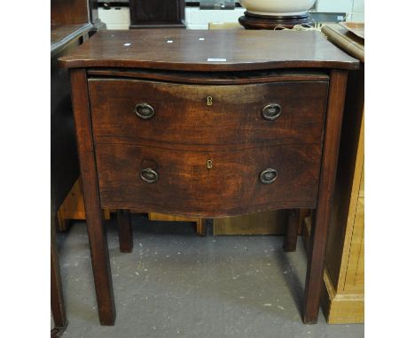Early 19th century mahogany serpentine night commode on square legs.(B.P. 21% + VAT) 