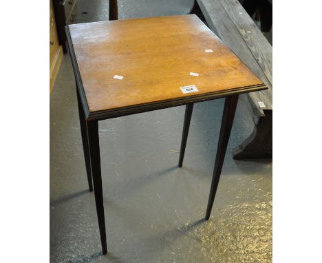 Edwardian mahogany lamp table on tapering inlaid legs. (B.P. 21% + VAT) 