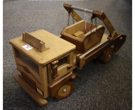 A well made hardwood model Skip Lorry 'Blodwen the delight of Wales', with skip and other items. Made and exhibited by John C